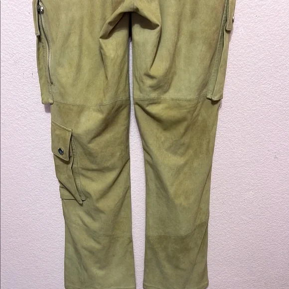 RARE Ralph Lauren Black Label Goat Suede Tan Cargo Pants. Size 8